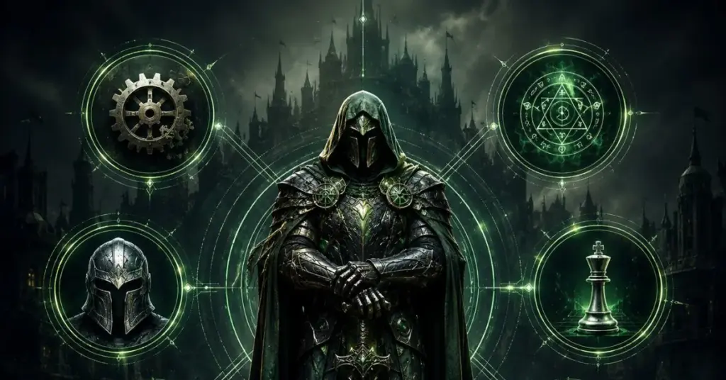 Doctor Doom power hierarchy chart explaining Doctor Doom powers, armor, magic, intelligence, advanced technology, strategy, and Latveria in Marvel Comics