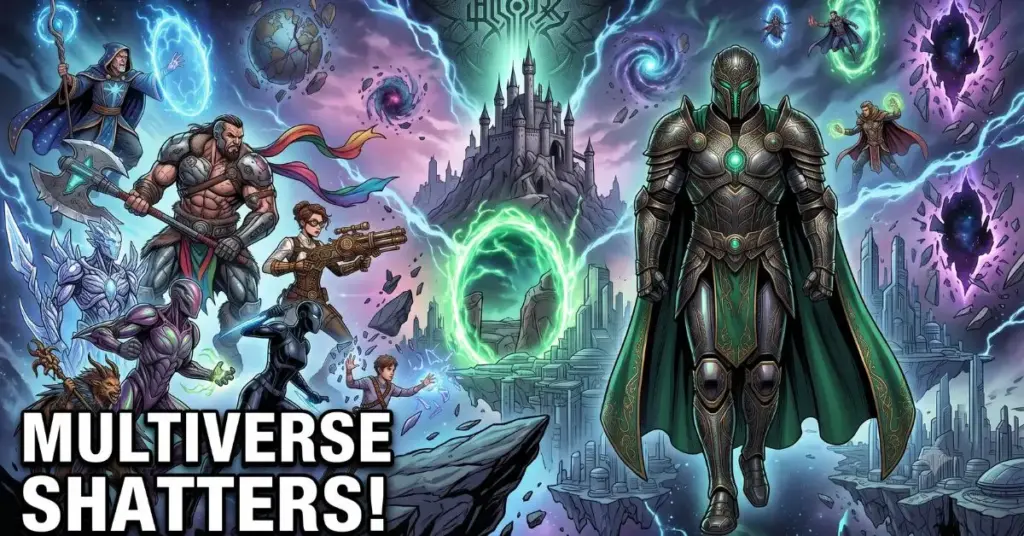 Secret Wars Battleworld timeline infographic explaining Doctor Doom Comics, Secret Wars (2015), God Emperor Doom, Battleworld, and the Marvel Multiverse
